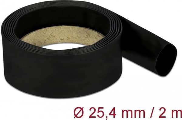 Delock lämpökutisteputki 2 m x 25,4 mm kutistussuhde 4:1 musta (20670)