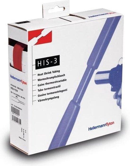 Hellermann Tyton 308-31802 Trådisolering Krympeslange Rød 1 stk (308-31802)
