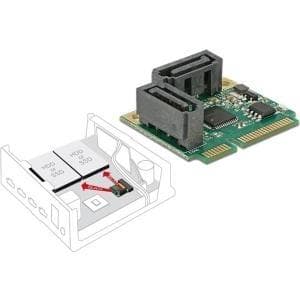 Delock Mini PCIe I/O PCIe Halvstørrelse 2 x SATA 6 Gb/s