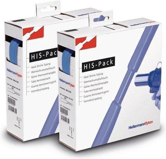 HellermannTyton krympeslangeboks blå 9,5 mmx4,7 mmx5 m - 300-30956 (HIS-PACK-9,5/4,7-BU)