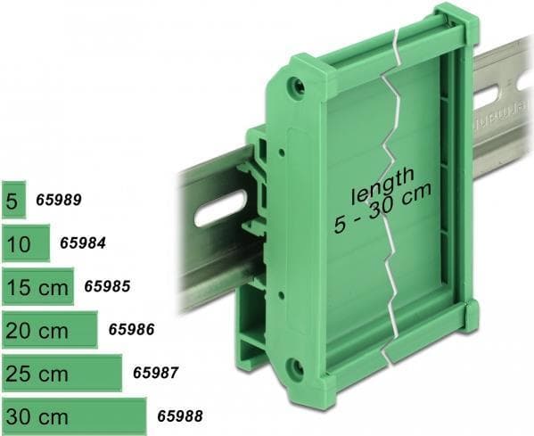 Delock tavleholder (72 mm) til DIN-skinne 25 cm lang (65987)