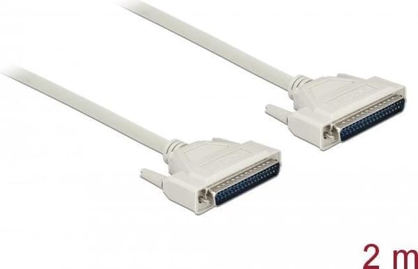 Delock - Seriekabel - DB-37 (M) til DB-37 (M) - 2,0 m - fingerskruer - beige (86879)