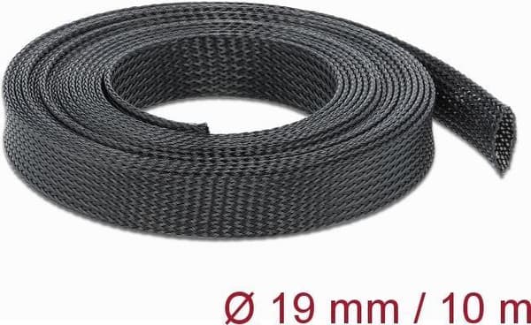 DeLOCK Stretchable - Expanderbart flätat fodral - 10,0 m - Svart (18903)