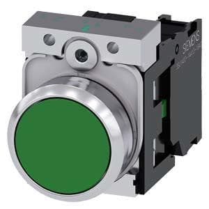 Siemens 3SU1150-0AB40-1BA0 elektrisk drev sort - grøn - sølv (3SU1150-0AB40-1BA0)
