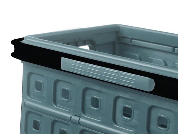 Soltøj - Firkantet foldekasse med håndtag 24L antracit - 44 x 31,5 x 21 cm