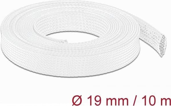 Delock - flettet slange - 10,0m - hvid (20805)