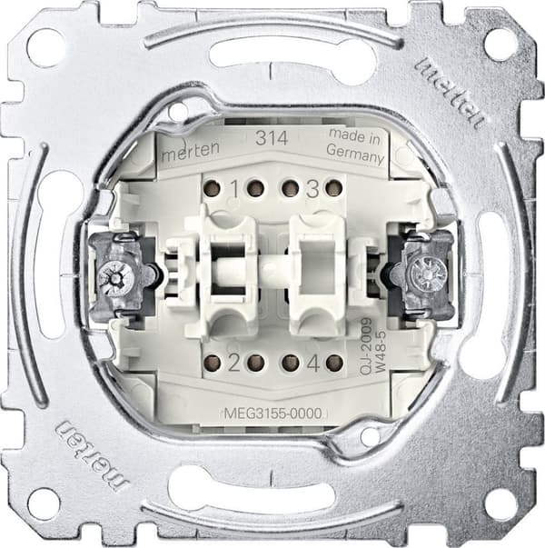 Merten dubbelknappsinsats MEG3055-0000 2 Schl. 1-stift 10A AC250V-uttag (MEG3055-0000)