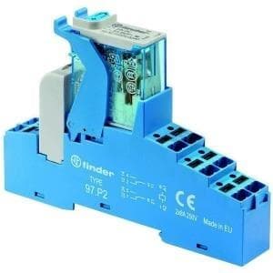 Finder serie 4 C interface modul serie 4 kontakter P2 24 VDC push-in flange lavet af plast