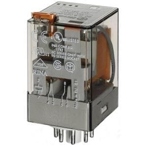 Finder stik relæ 24 V/AC 10 A 2 skiftekontakter 60.12.8.024.0040 1 stk (60.12.8.024.0040)