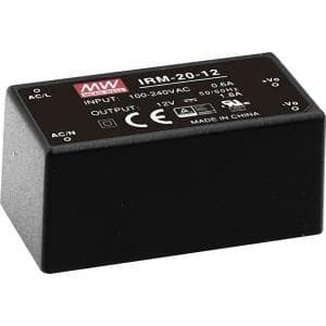 MEAN WELL IRM-20-24 - 20W - 85 - 264V - 0,9A - ITE EN/UL/IEC 60950 - Musta - 27,2 mm (IRM-20-24) musta