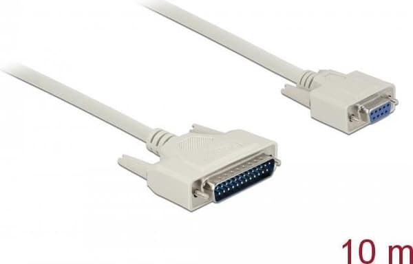 Delock - Kabel seriel - DB-25 (M) skrues til DB-9 (W) skrues - 10,0 m - fingerskruer - beige (86877)