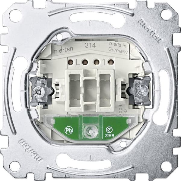 Merten MEG3760-0000 Button-Eins.f.Card-Switch.w.sep. Signalering k.and.orient.lys,Schl.1pol.6A,AC 250V,StK