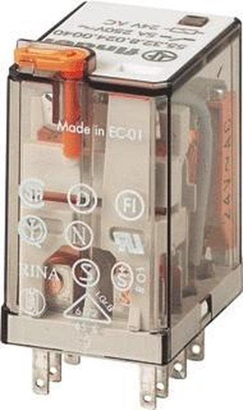 stikrelæ 230 V/AC 10 A 2 skiftekontakter 10 stk. (5,53282E+11)