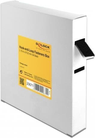 DeLOCK Tape on Roll - Kardborreband - 10,0m - Svart (20671)