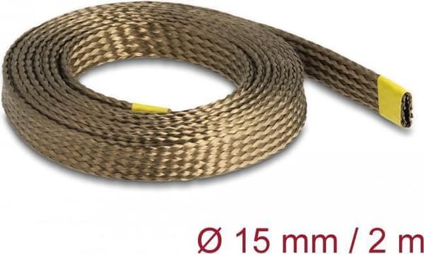 Delock flätad hylsa gjord av basaltfibrer 2 mx 15 mm brun (20888)
