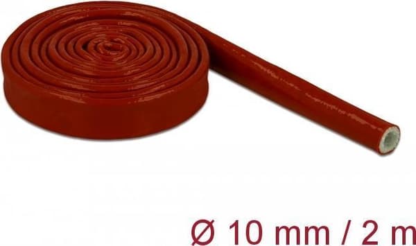 Delock brandsikker beskyttelsesslange silikonebelagt 2 mx 10 mm rød (18897)
