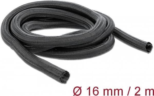 Itsesulkeutuva DeLOCK Braided Sleeving - joustava kaapelilinja - 2,0 m - musta (18854)