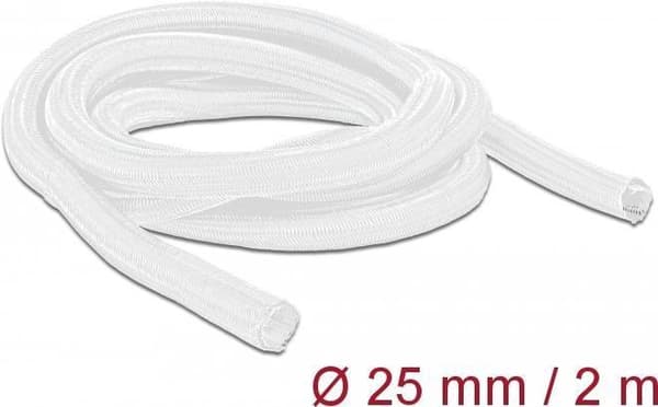Delock flettet slange selvlukkende 2 mx 25 mm hvid (20701)