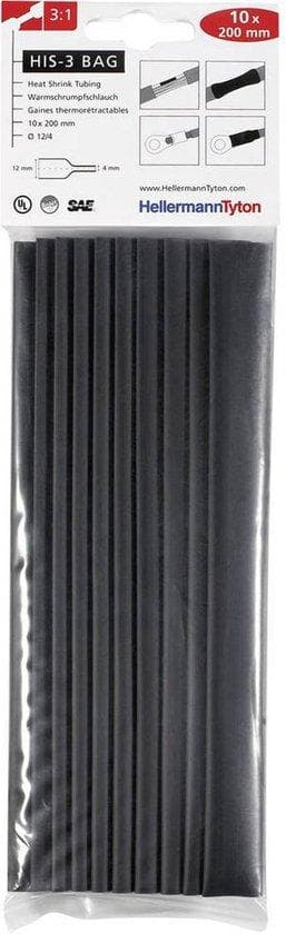 HellermannTyton 308-31217 kutisteputkivalikoima Vihreä-keltainen 12 mm kutistussuhde: 3:1 10 kappaleen pakkaus (308-31217)