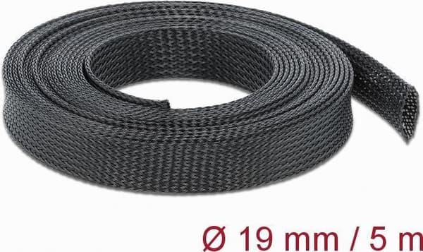 DeLOCK Stretchable - Expanderbart flätat fodral - 5,0 m - Svart (18850)