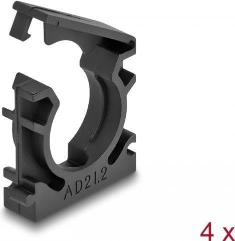 Delock - Kabelholder - med låseclips, 21,2 mm - sort (pakke med 4) (60485)