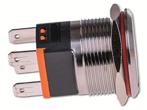 Joy-it BUTTON22C-L-RD tryckknappsbrytare 250 V/AC 15 A 1 x på/(av) IP67, IK10 spärr 1 st (BUTTON22C-L-RD)