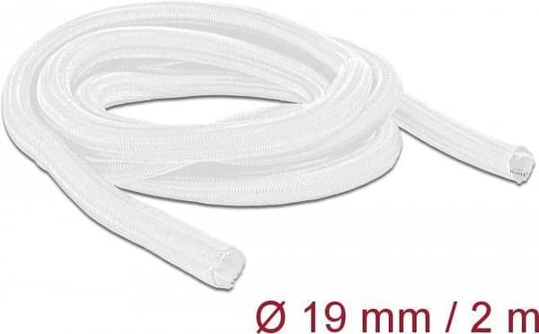 Delock flätad slang självstängande 2 mx 19 mm vit (20700)