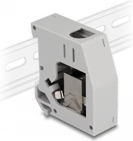 Delock - DIN-skinne monteringsadapter - med keystone modul - RJ-45 - grå
