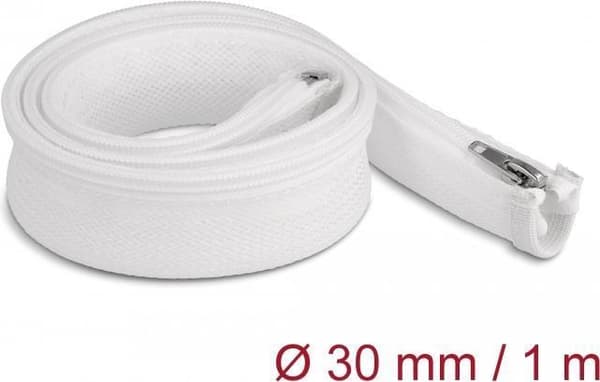 Delock - punottu letku - halkaisija 30 mm vetoketjulla - 1,0 m - valkoinen (20822)
