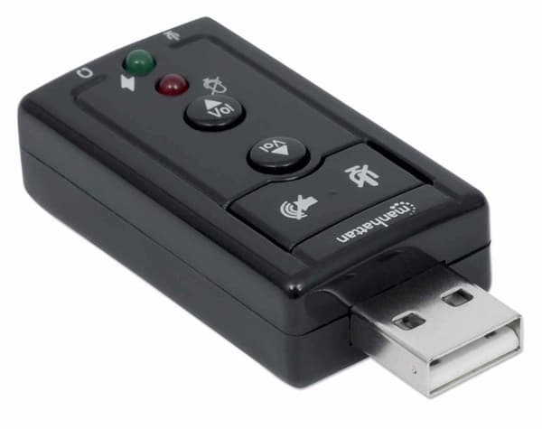 Manhattan Hi-Speed USB 2.0-3D 7.1 lydadapter sort