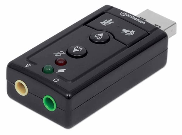 Manhattan Hi-Speed USB 2.0-3D 7.1 lydadapter sort