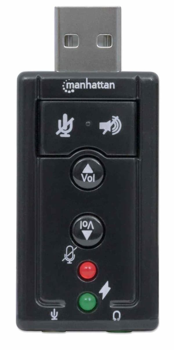 Manhattan Hi-Speed USB 2.0-3D 7.1 lydadapter sort