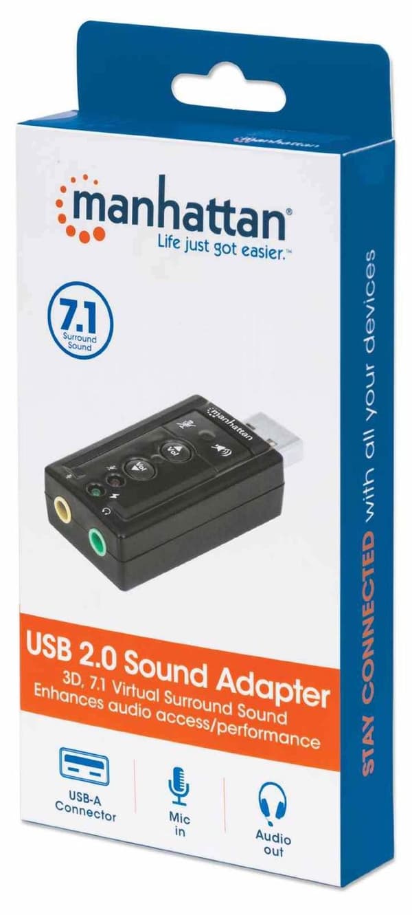 Manhattan Hi-Speed USB 2.0-3D 7.1 lydadapter sort