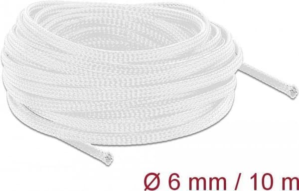 Delock punottu letku venyvä 10 mx 6 mm valkoinen (20693)