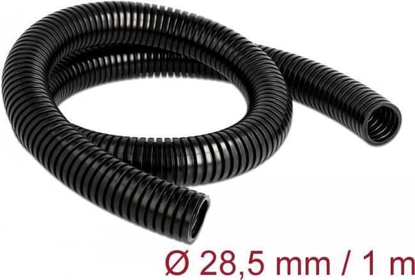 Delock - Aallotettu letku - 28,5 mm - 1,0 m - musta (60459)