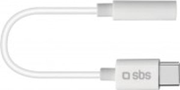 SBS USB-C - AUX 3,5 mm -sovitin - valkoinen