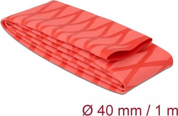 Delock krympeslange X-mønster skridsikker 1 mx 40 mm rød