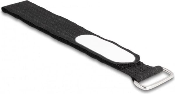 Velcro nippusiteet soljella ja etiketillä 305 x 25mm / musta (5 kpl)
