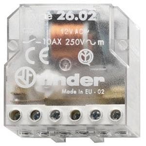 FINDER strømafbryder 230VAC 26.02.8.230.0000 serie 26 til indbygningsboks 2 kontakter 10A 26.02.8.230.0000 (260282300000)