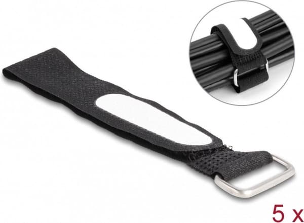 DeLOCK 19606 nippuside Koukku ja silmukka nippuside Nylon Musta 5 kpl