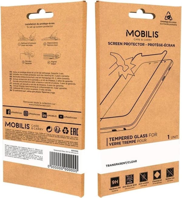 Mobilis Clear, 6,5", Samsung Galaxy A32 5G, 9H, Skærmbeskytter af hærdet glas - Gennemsigtig