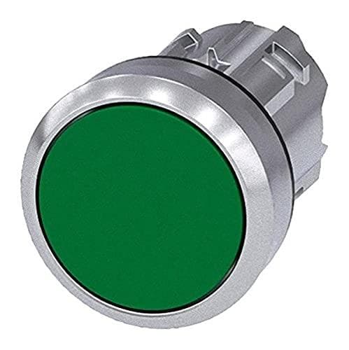 Siemens trykknap frontring metal, højglans finish, aktuator fladgrøn SIRIUS ACT 3SU1050-0AB40-0AA0 1 stk (3SU1050-0AB40-0AA0)