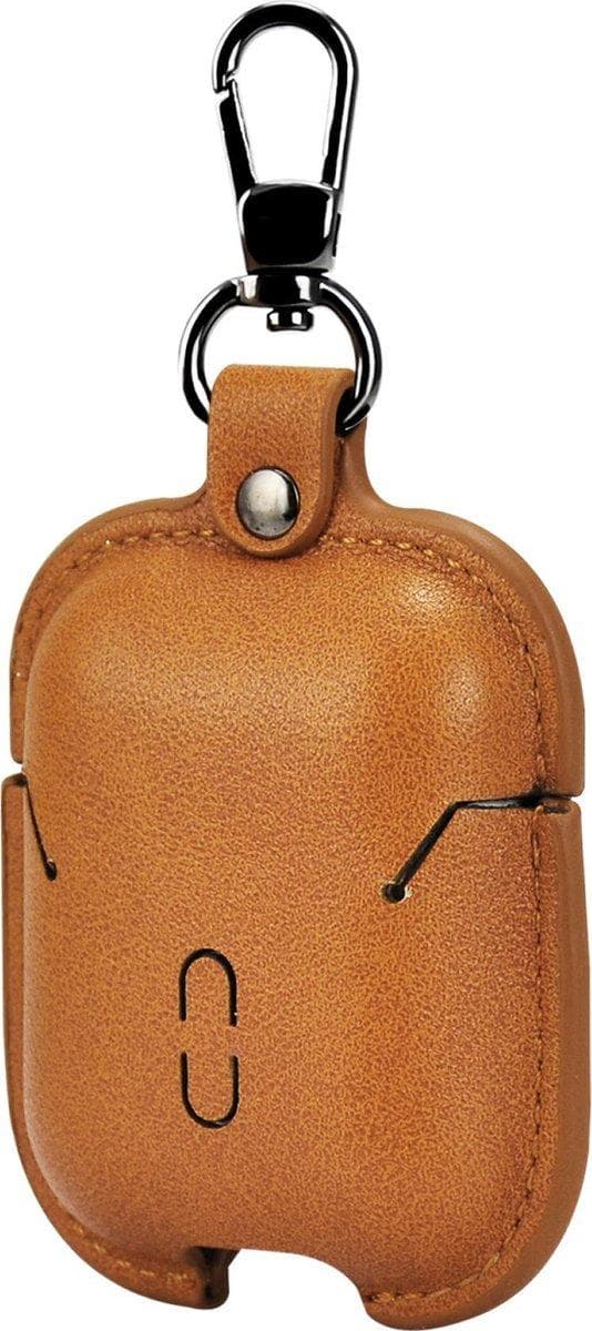 TERRATEC AirBox skyddsfodral för AirPods Formfast PU Läder ljusbrunt