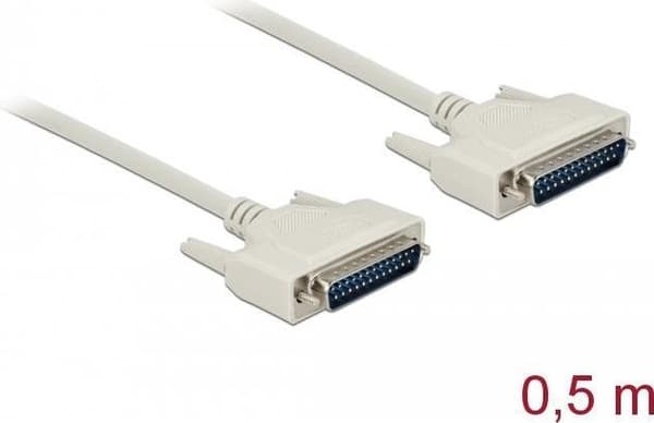 Delock - Kabel seriel - DB-25 (M) til DB-25 (M) - 50 cm - fingerskruer - beige (86908)