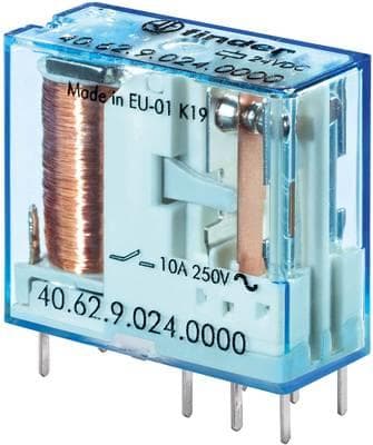 Finder 40.62.7.024.0000 PCB relæ 24 V/DC 10 A 2 skiftekontakter 1 stk (40.62.7.024.0000)