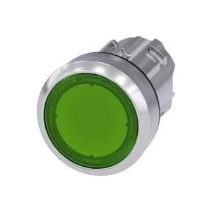 Siemens painiketoimilaite litteä, eturengas metallia, korkeakiilto vihreä SIRIUS ACT 3SU1051-0AB40-0AA0 1 kpl (3SU1051-0AB40-0AA0)