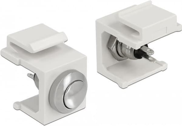 DeLOCK 86401 ledningsstik Keystone rustfrit stål - hvid (86401)