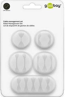 Goobay 70681 kabelorganisator kabelklemmebord/væg hvid 5 stk. (70681)