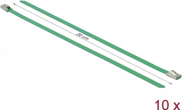 DeLOCK - buntband - 20cm - grön (pack om 10) (18801)