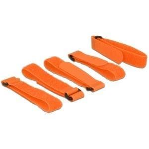 DeLOCK - Velcro - 30 cm - oranssi (5 kpl pakkaus) (18707)